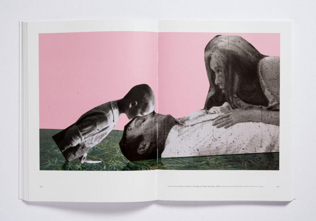 Розворот книжки Ріка Пойнора «Сергій Святченко: колажі»