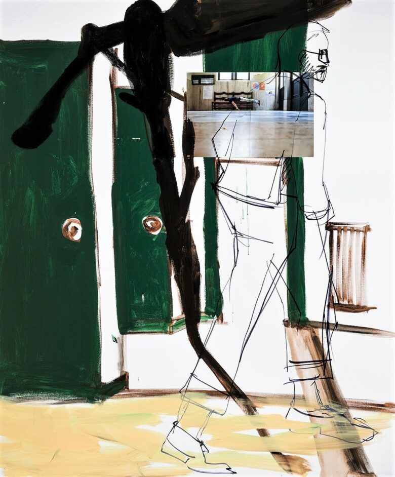 Из серии «Первый снег в Баухаусе», 2020 смешанная техника на холсте